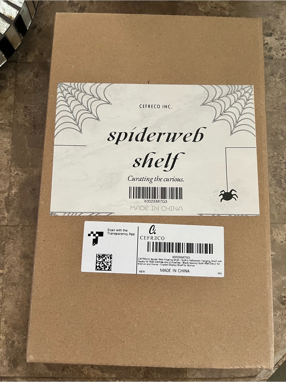 Cefreco Spiderweb Display Shelf – Brown Wood Finish